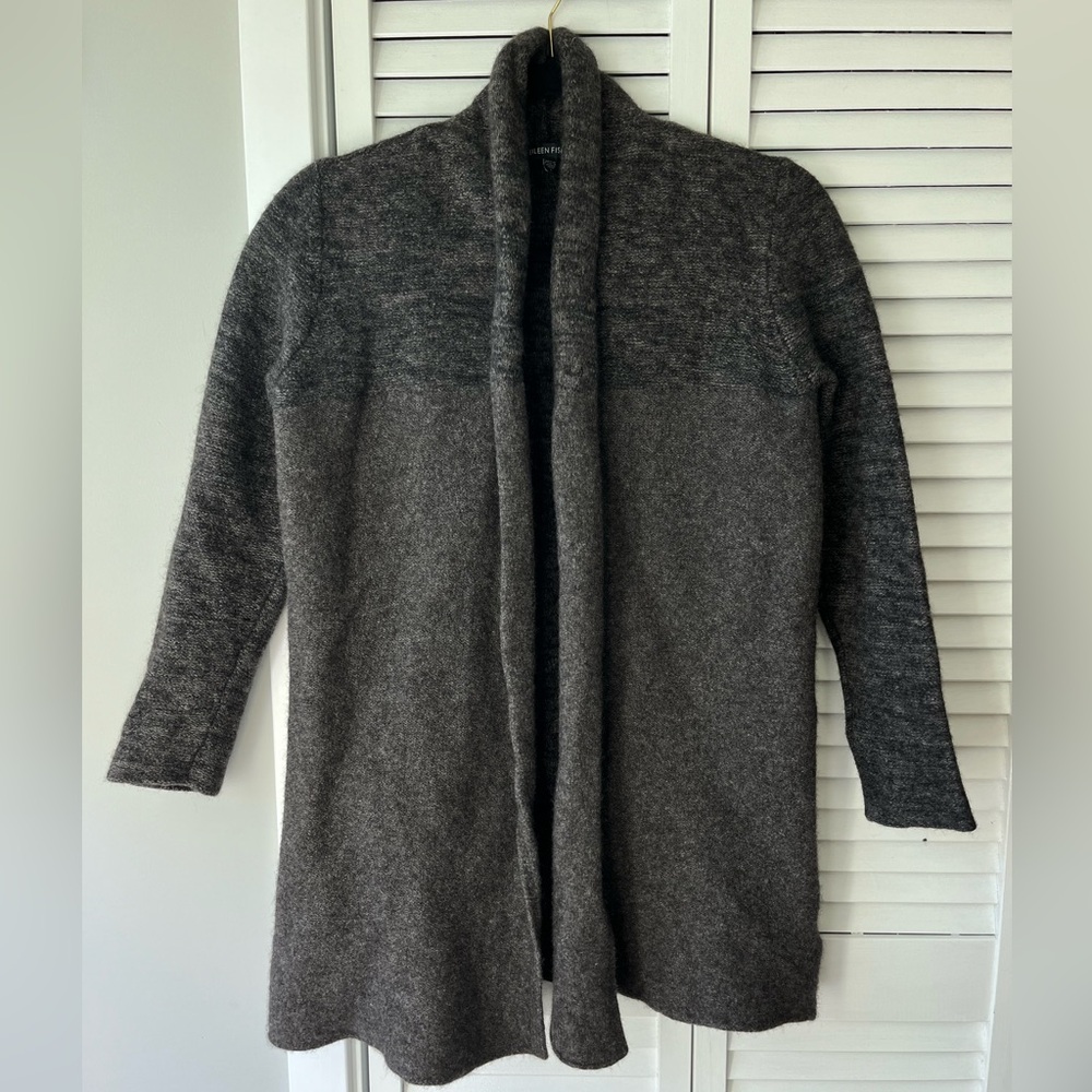 Eileen Fisher Yac Wool Brown Cardigan